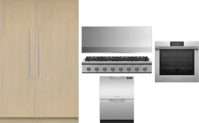 6 Piece Package Includes Refrigerator, Freezer, Cooktop, Wall Oven, Hood And Dishwasher